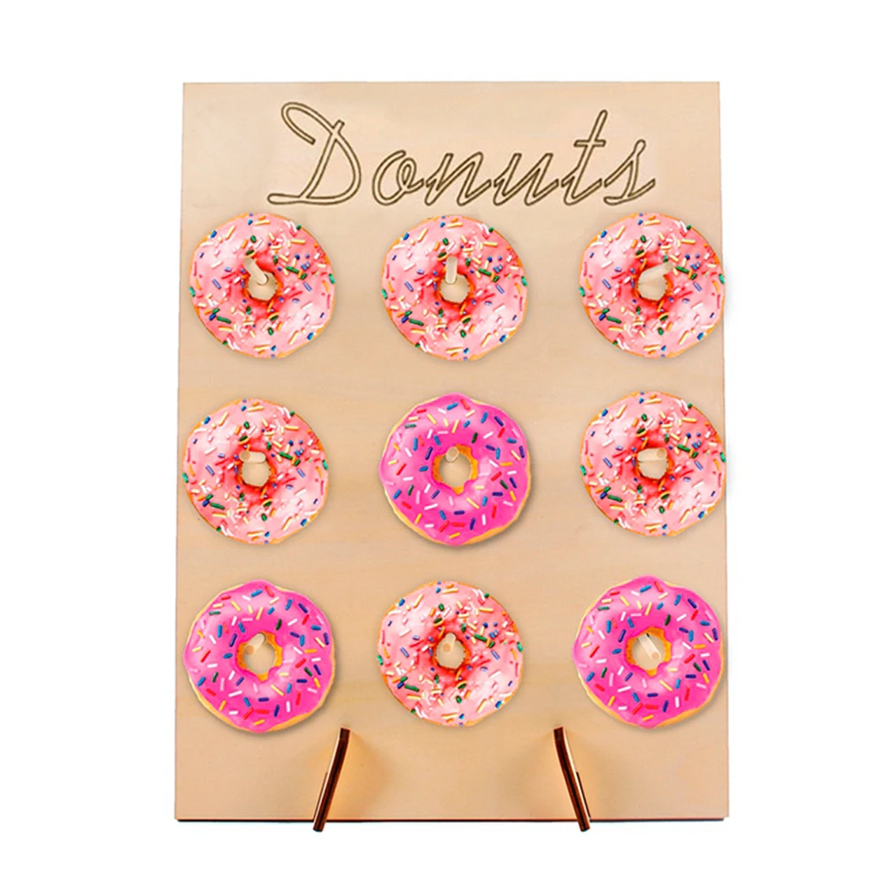 

Donut Wall Stand Donut Shelf Celebration Party Wooden Creative Practical Home Decoration