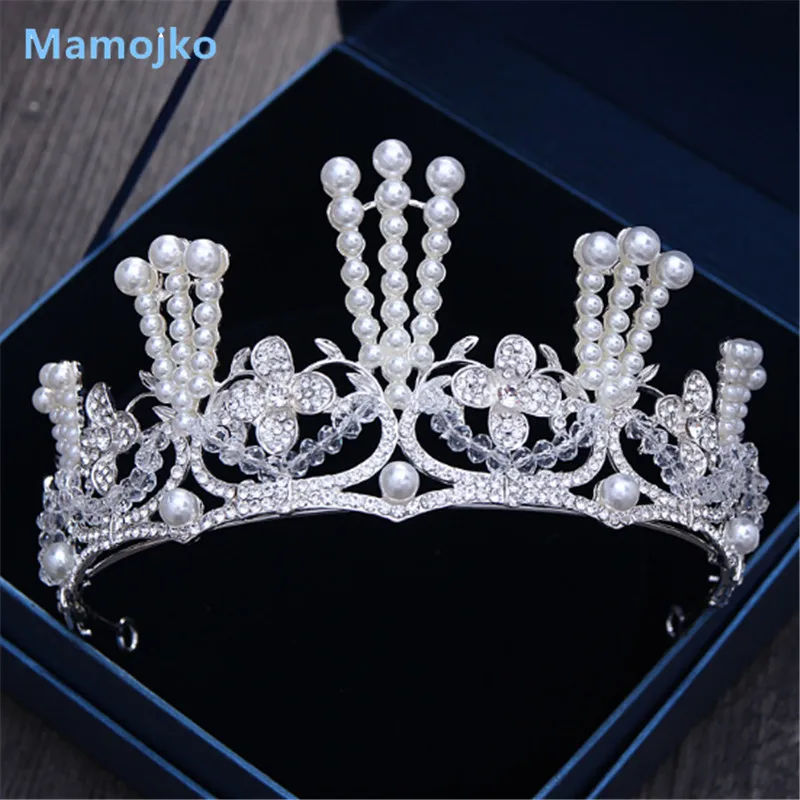 Mamojko барокко имитация жемчуг аксессуар Queen корона для женская свадебная Модные