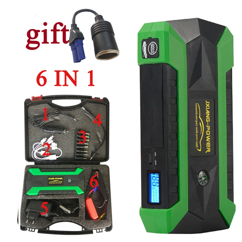 

JKCOVER 800A Peak Current Car Jump Starter 18000mAh Phone Power Bank Multi-Function 12V Auto Battery Charger Pack Booster