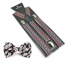 Хороший женский мужской унисекс 17 цветов микс подтяжки и галстук-бабочка набор y-образный покер офис Повседневный галстук-бабочка набор AliExpress горячая распродажа