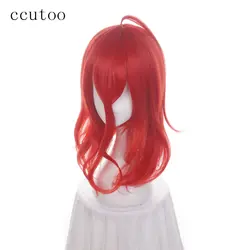 Ccutoo 45 см красный вьющиеся Синтетические волосы стиле парик houseki не куни киноварь Косплэй полный парик теплостойкость Волокно