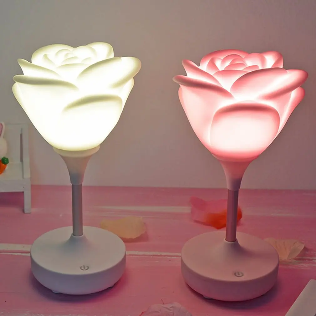 Роза Ночной светильник для детской спальни в форме Настольная лампа для детских бутылочек, лампа светящаяся игрушка для ребенка вечерние Гостиная украшения