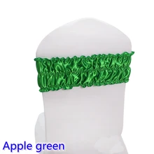 Apple green Sash свадебное стул створки рюшами спандекс створки для стульев подходит для всех стульев для свадьбы, банкета, вечеринки украшения