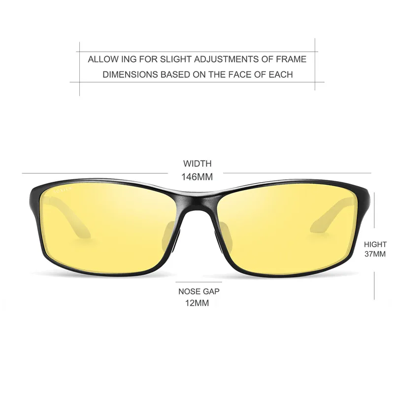 Soxick Classic Vintage Sunglasses Polarized Men Women Yellow Sunscreen UV Protection Anti-Glare Car Driver Night Vision Goggles
