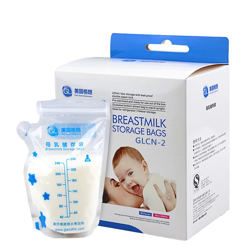 96Pcs/Pack, Baby Liquid Food Storage Bags Breast Milk Storage Bag 250ml