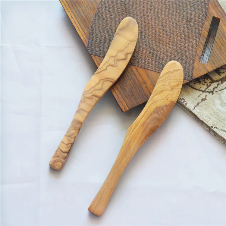 

AIRCHR A Class Wood Cheese Knife Jam Mask 10pcs Butter Spreader Knife Italy Olive Tree Pocket Knife Wood Handle New Arrival