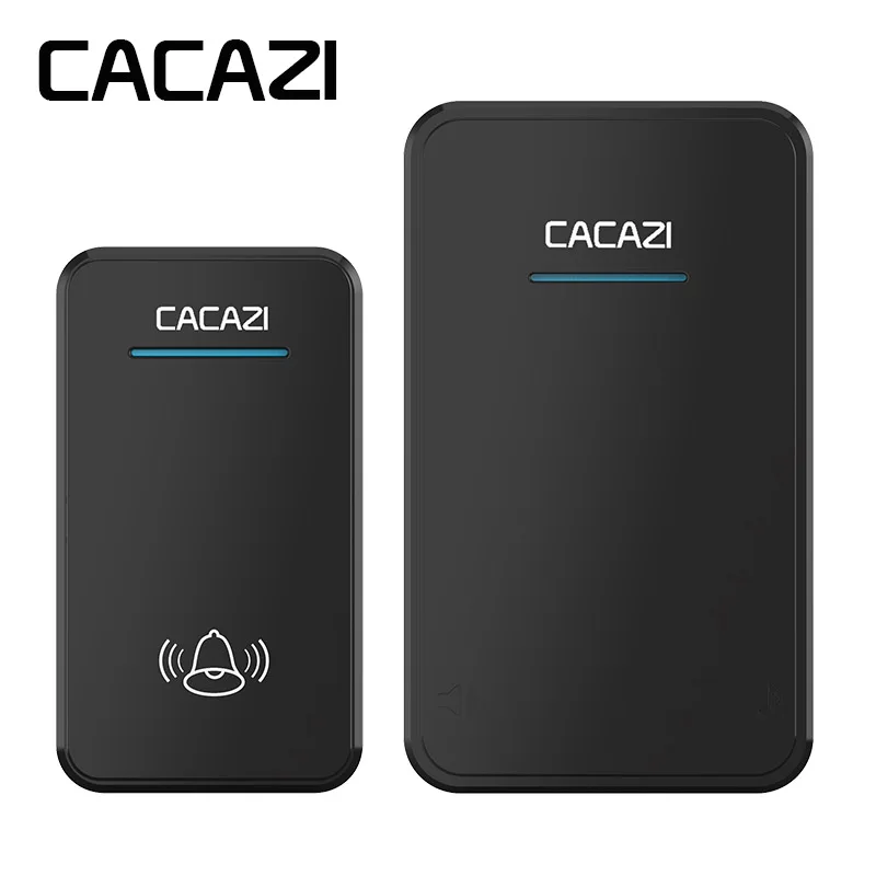 

CACAZI Wireless Doorbell DC battery-operated Waterproof 1 Button 1 Receiver Home Cordless Calling Bell 48 CHime 6 volume