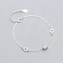 Круглые браслеты из стерлингового серебра 925 пробы для женщин шармы круглые простые регулируемые браслеты-цепочки и модная Бижутерия Браслеты в подарок