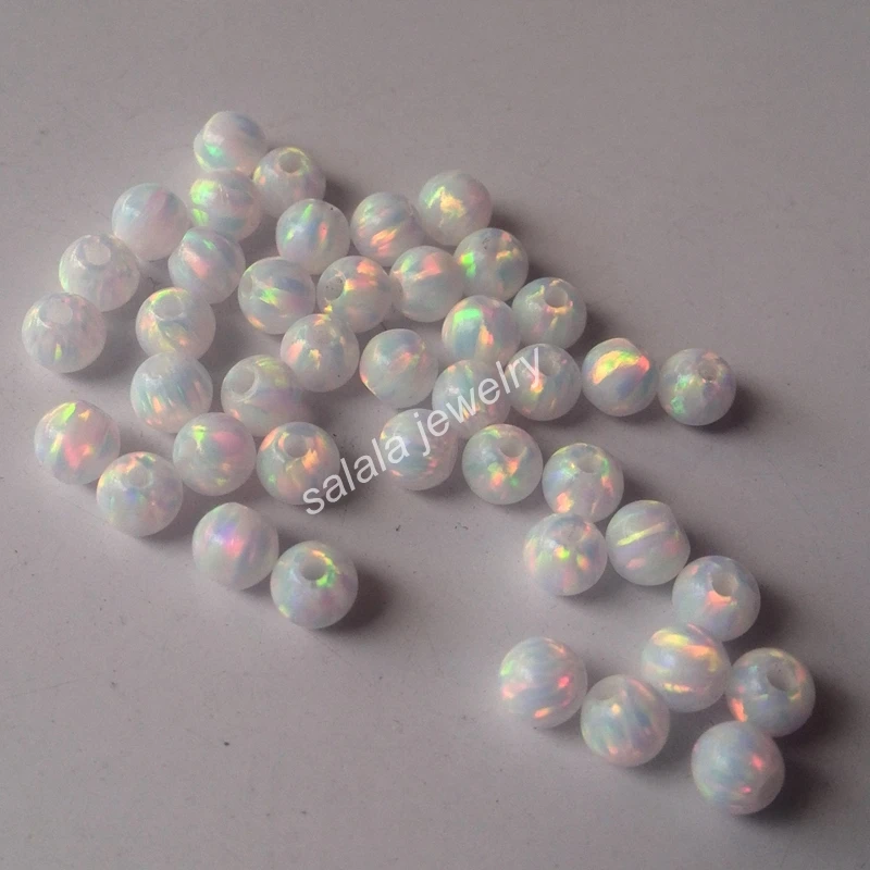 100pcs/lot Free Shipping 4mm Synthetic Full Drilled Round Opal Beads