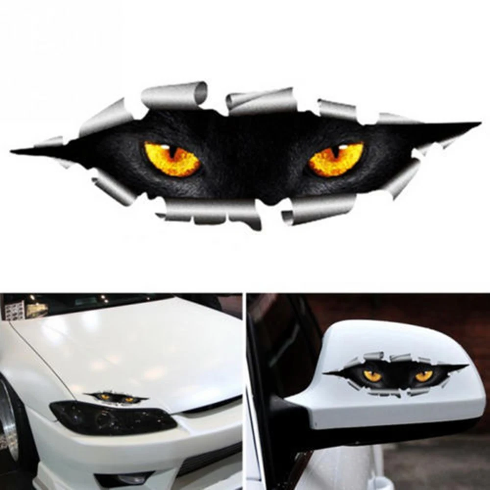 Funny 3D Cat Eyes Car Sticker Waterproof Body//Door//Fenders Decor Vinyl Decal New