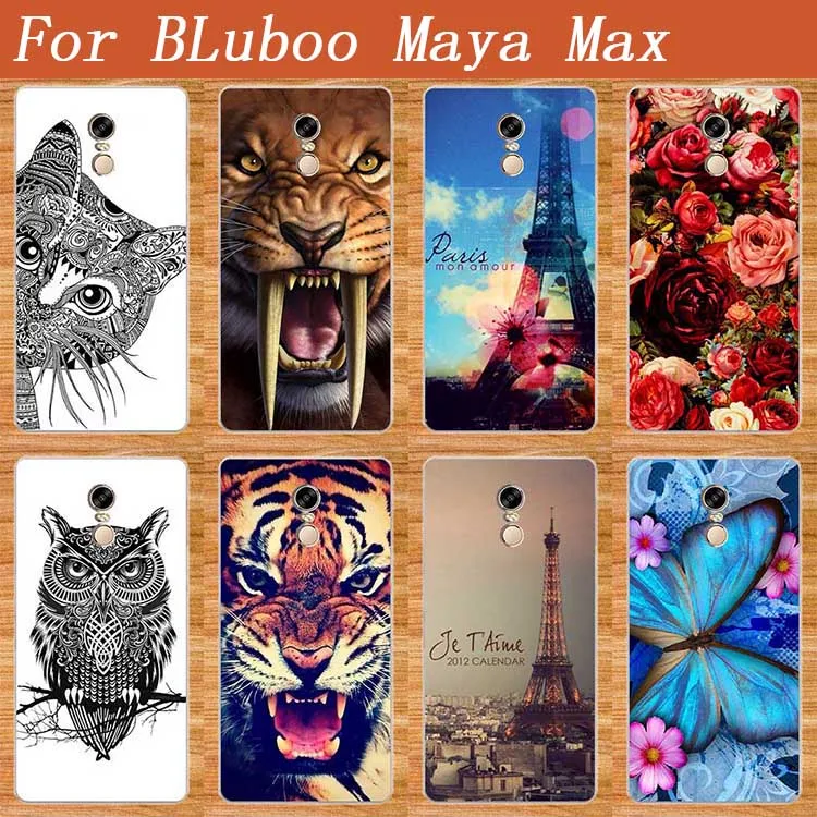 

For Bluboo maya max Case Cover Luxury Diy UV Painting Colored Tiger Owl Rose Soft Tpu Case For Bluboo maya max 6.0" Cover Bags