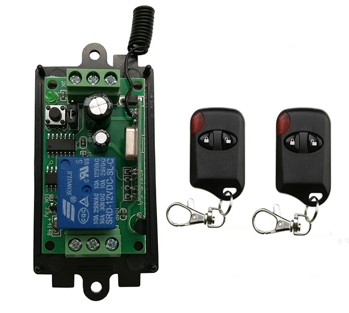 

DC 9V 12V 24V 1 CH 1CH RF Wireless Remote Control Switch System Receiver+cat eye Transmitters ,315/433.92 MHZ Garage Door/lamp