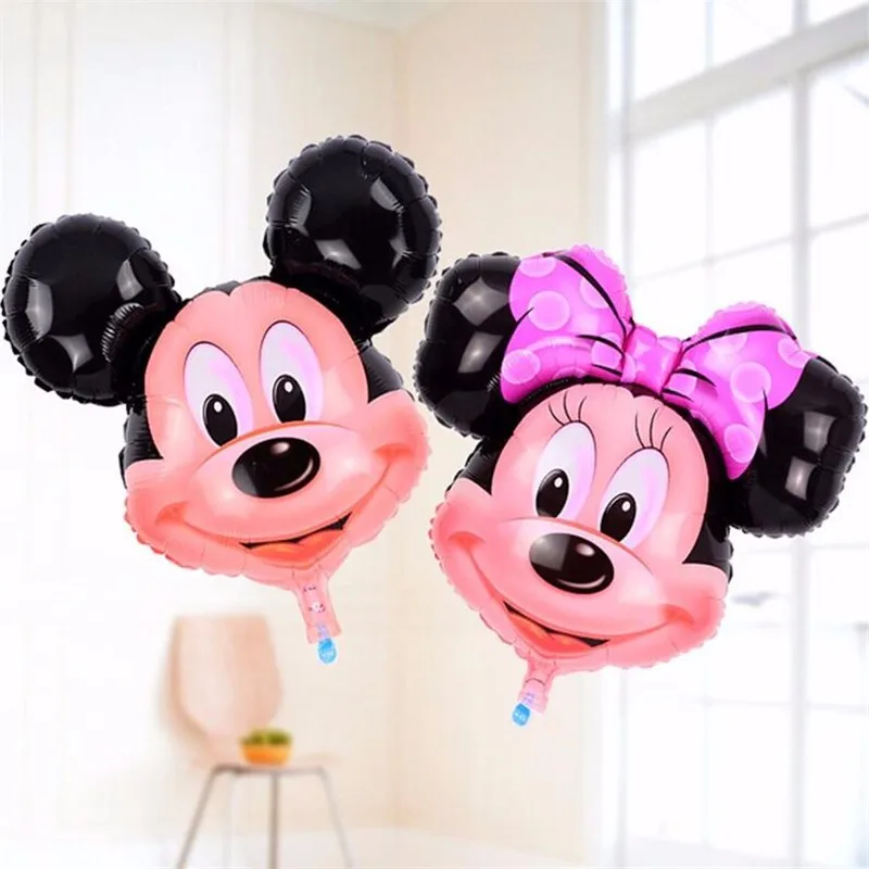 1 шт./лот, на день рождения, алюминиевые надувные шары Mickey& Minnie Head, фольгированный шарик, мультфильмы, детские товары для дня рождения, свадебные украшения