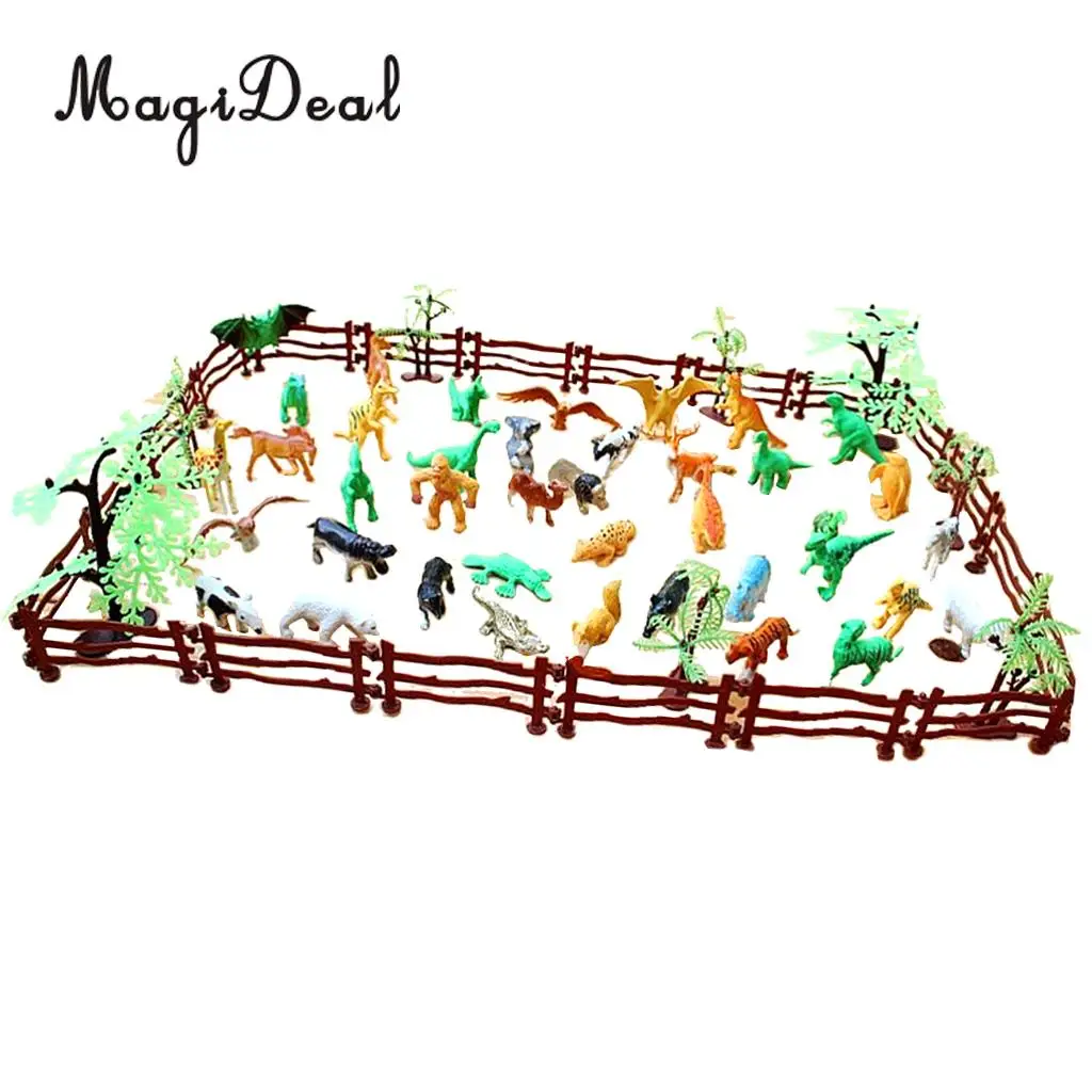 68Pcs/Set Simulation Farm Zoo Animal Model Figure Toy Figurine Collectibles for Kids Children Christmas Gift Home Decoration