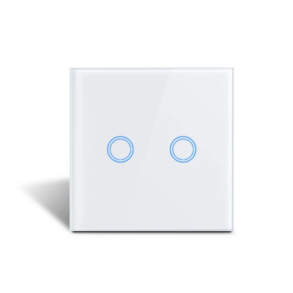 Surface Waterproof Wall Light Touch Switch AC 170V 240V 2 Gang 1 Way