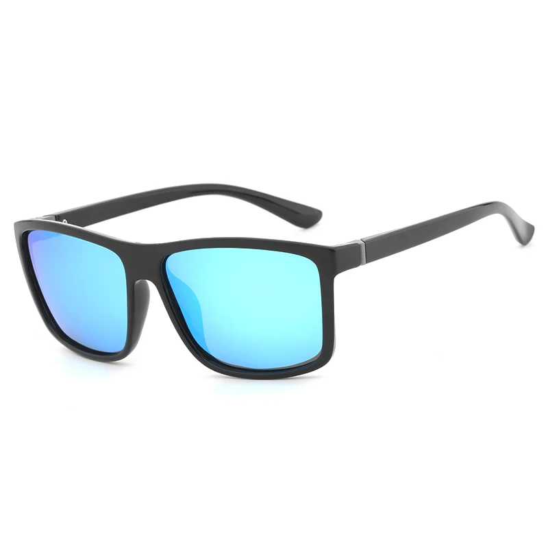 HDCRAFTER, солнцезащитные очки, мужские, поляризационные, квадратные, солнцезащитные очки, фирменный дизайн, защита от уф400 лучей, мужские очки для вождения - Цвет линз: black blue