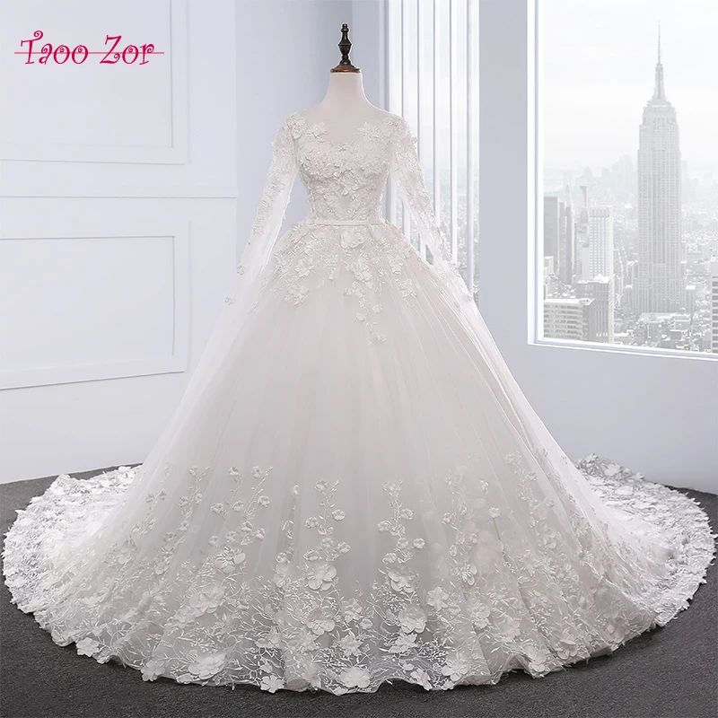 Taoozor Vestidos De Novia Свадебное платье настоящая фотография Роскошные Вышивка
