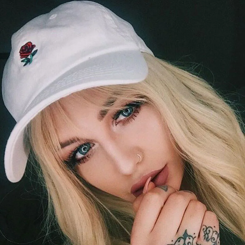 100% Cotton Rose embroidery hat black cap Blank snapback hip hop dad cap designer hats men women Visor hat skateboard gorra bone