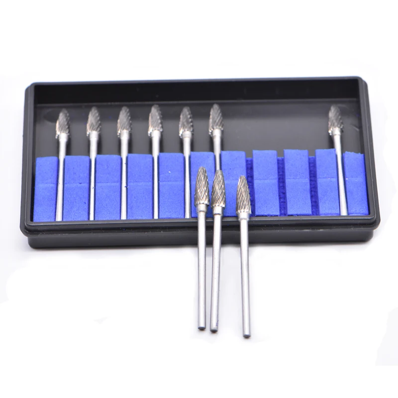 10pcs F4 Dental Grinding Heads Dentistry Equipment Tungsten Steel
