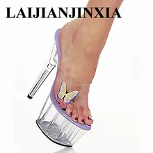 LAIJIANJINXIA/Женская обувь на высоком каблуке 15 см; обувь для ночного клуба; обувь для танцев; пикантная обувь на высоком каблуке; обувь на платформе 5 см