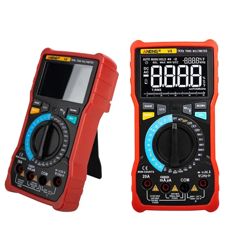 16 In 1 Digital Multimeter LCD Display Electrical Maintenance NCV Function AC/DC Ohm Auto Range Multimeter With Light No Battery