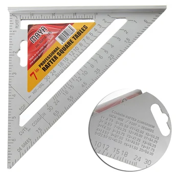 

7 Metal Square Carpenter Measuring Ruler Layout Tools Triangle Angle Protractor