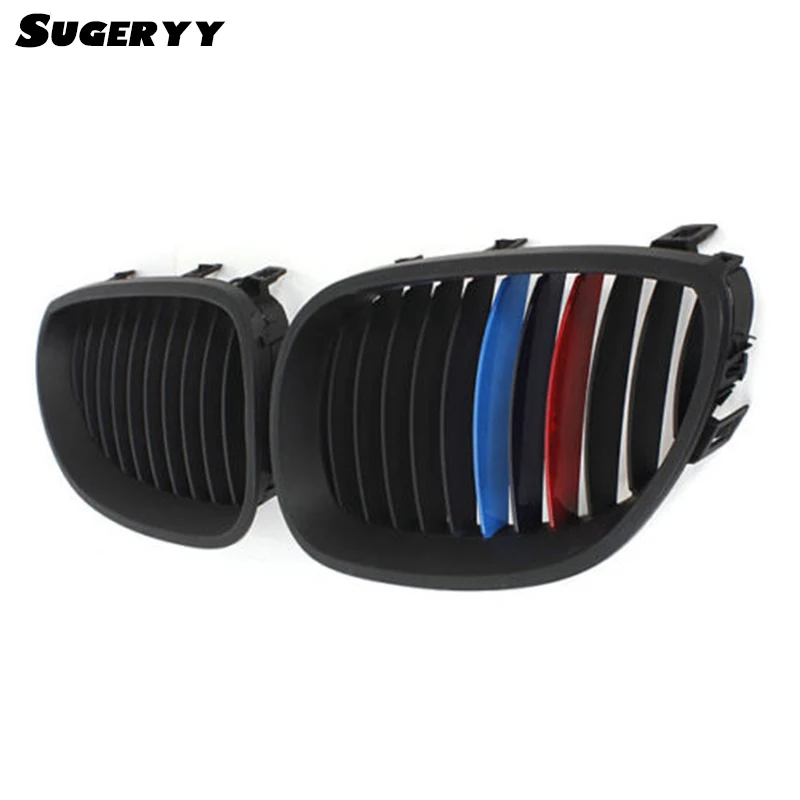 

SUGERYY 1 Pair Car Style Matte Kidney Car Front Auto Car Racing Grille for BMW 5 Series E60 E61 Grill M5 03-09 Accessories Parts