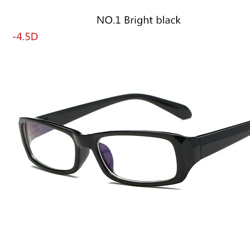 1,0~-6,0 готовые очки для близорукости компьютерные анти-радиационные женские мужские короткие очки для коррекции зрения рамка с диоптриями Прицельный рецепт - Цвет оправы: BLACK Myopia450