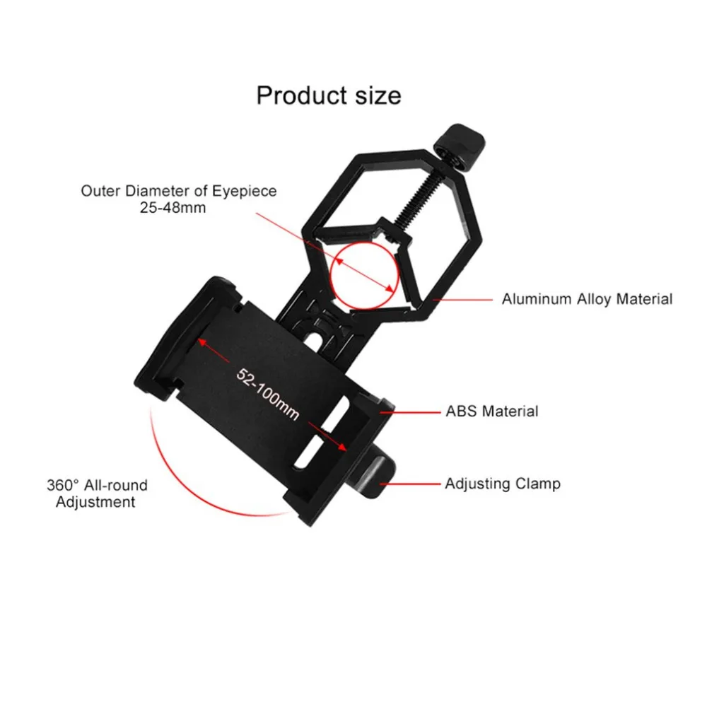New Portable CM-4 Microscope Adapter Clip Binocular Monocular Spotting Scopes Universal Mobile Phone Camera Adapter Holder
