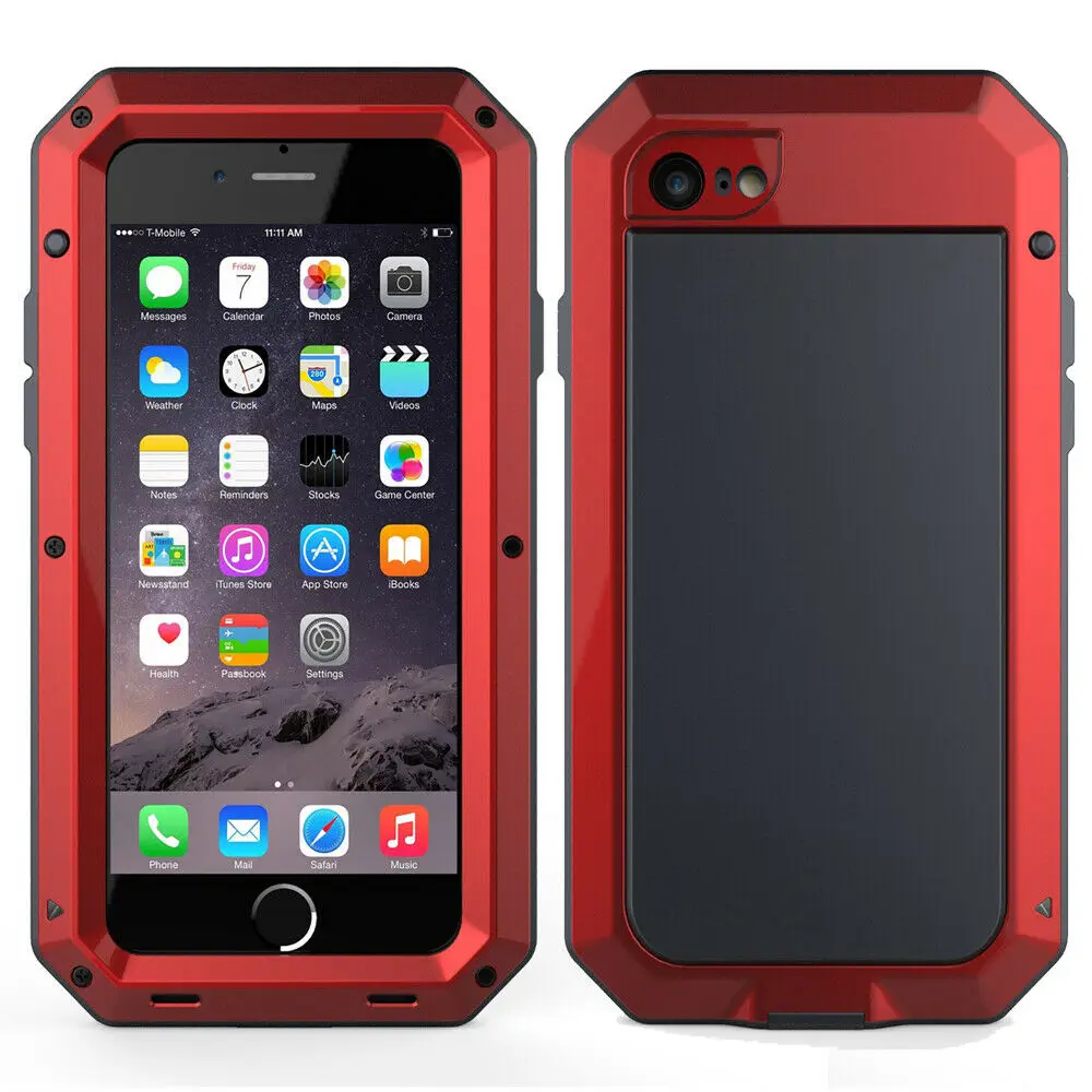Роскошный противоударный Doom Броня водостойкие металлические телефонные чехлы для iPhone X XR XS Max 8 7 6 6s плюс 5 5S SE чехол Закаленное стекло пленка