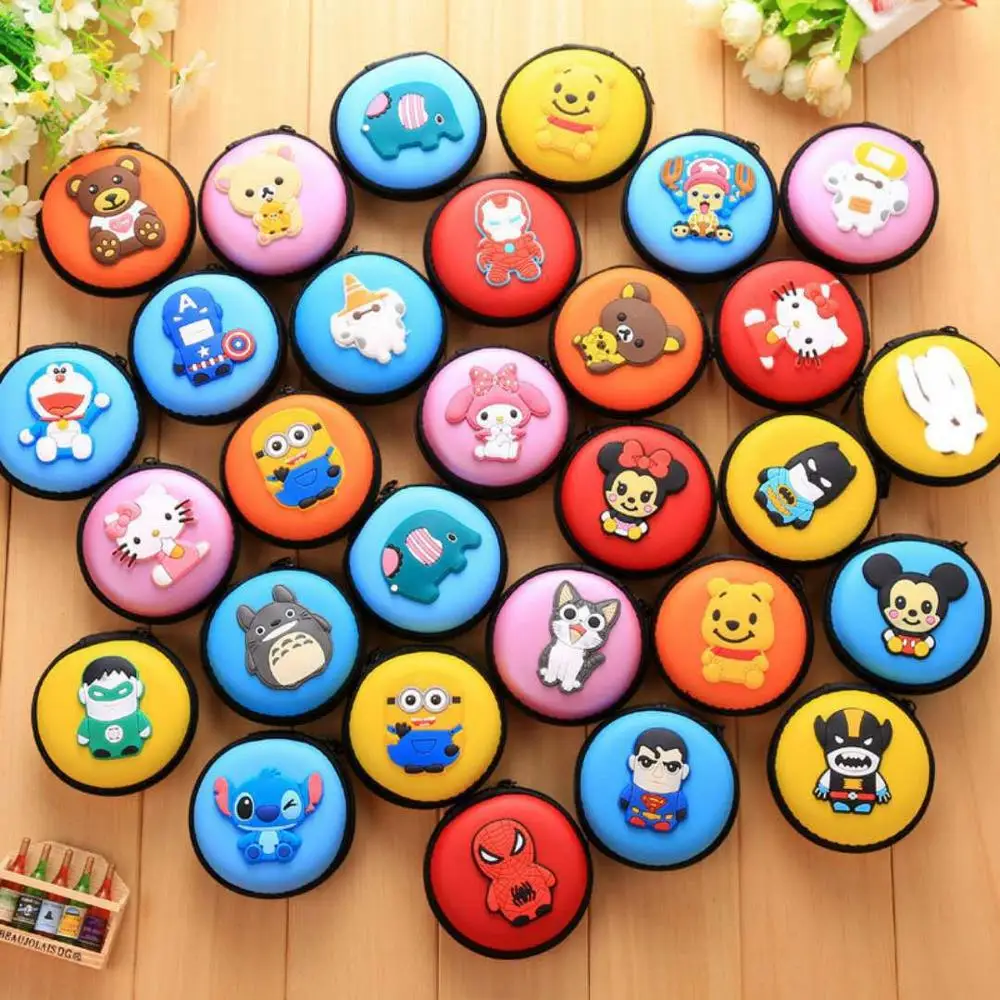 

New Round Earphone Storage Bag Case For Headphone Key Coin Hard Holder Box Carrying Wallet Coin Purse