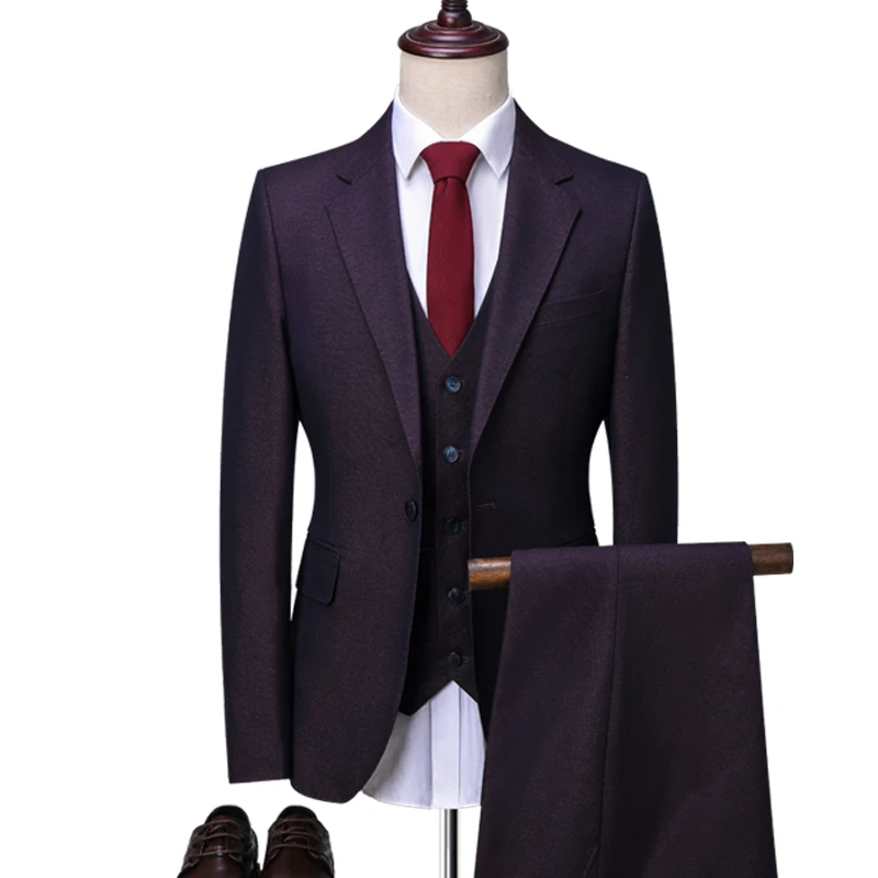OSCN7 заостренный лацкан Индивидуальные костюмы Для мужчин 3 предмета джентльмен Бизнес Свадебные индивидуальный заказ Для мужчин s костюм