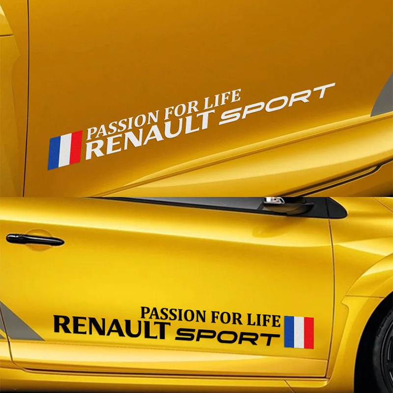 

1 Pair Customizable SPORT Stickers Decal Car Styling For RENAULT megane 2 duster logan clio 2 laguna 2 scenic 2 car accessories