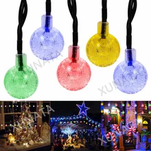 Солнечный шар волшебные светодиодные фонарики лампы Уличные водонепроницаемые Рождественское украшение сада гирлянды лампочка в сказочном стиле