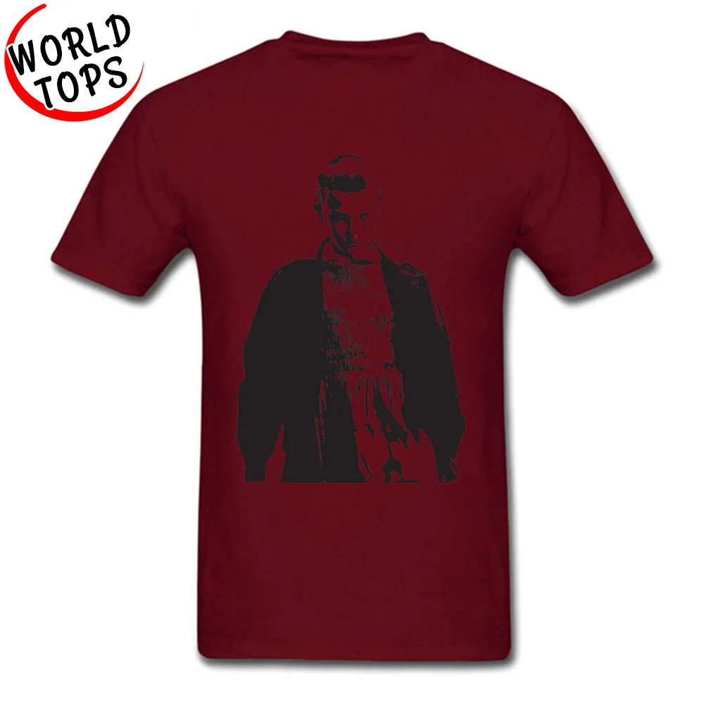 Europe Short Sleeve Tops & Tees April FOOL DAY O-Neck Pure Cotton Men T-shirts Eleven A Europe T Shirts Retro Free Shipping Eleven A maroon