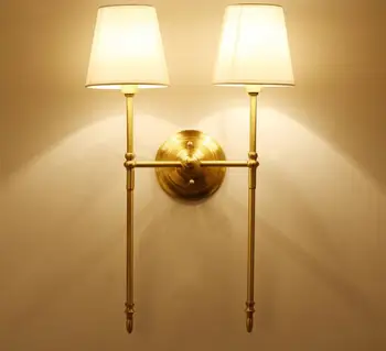 

New Full Copper Wall Lamps lampara de pared dormitorio led Indoor Wall Lights Loft Corridor Living Room Lighting Fixture MING