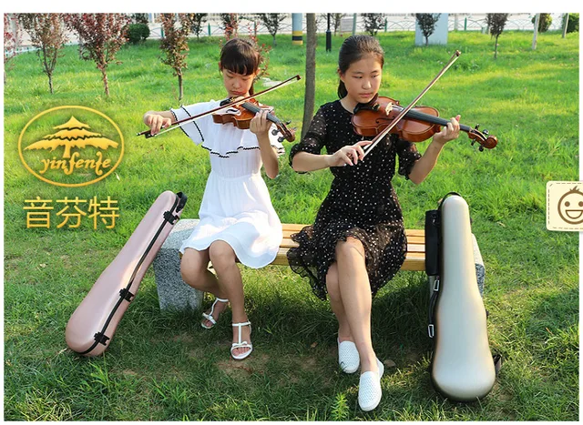 pink color 4 4 violin case hard case full size carbon fiber triangle violin case full size