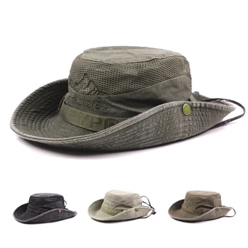 

Wide Brim Fishing Cap Fisherman Bucket Hat Outdoor Hiking Sombrero Lady Men Breathable Mesh Sunshade Visor Cap Regular Size 58cm