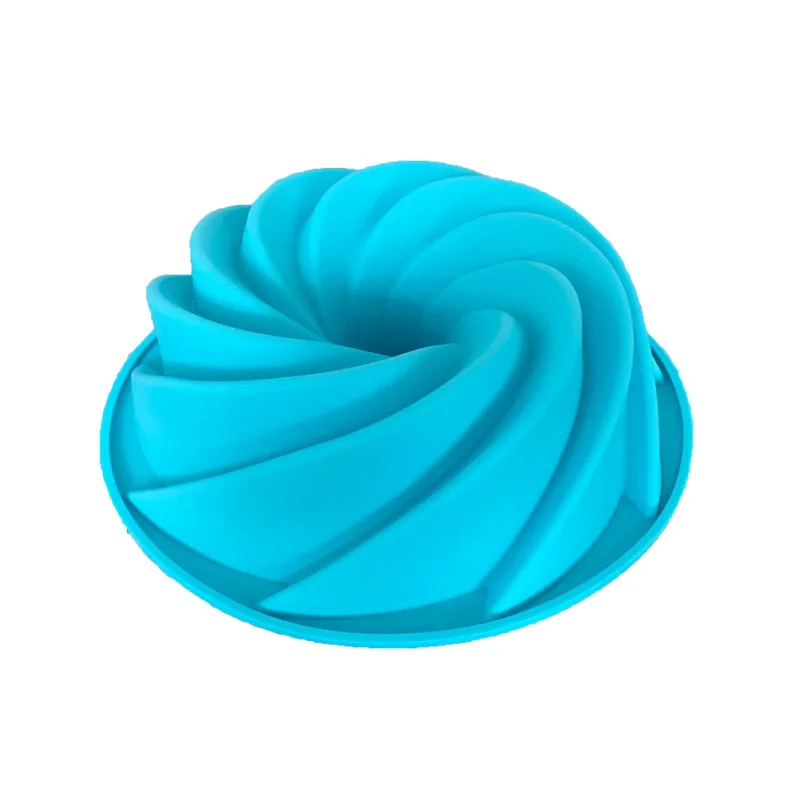 DIY 25x9cm Big Swirl Shape Silicone Butter Cake Mould Food Grade Baking form Tools For Cake Mold Bakery Baking Dish Bakeware (5)