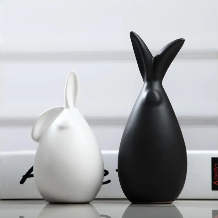 Modern ceramic animal figurine crafts creative abstract rabbit
