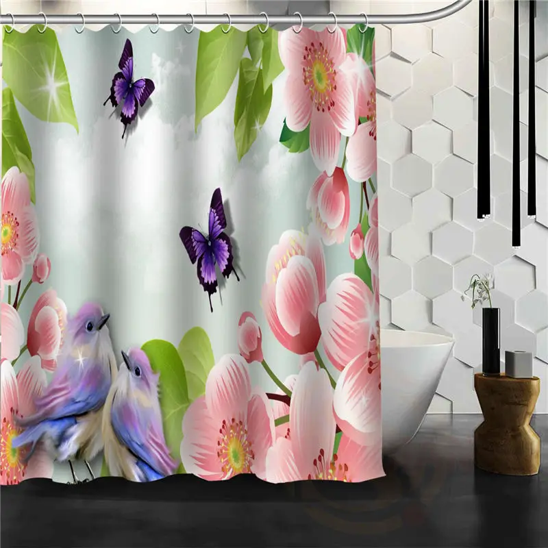 Новые Пользовательские волшебные бабочки классическая домашняя установка украшения ванной занавески для душа с высоким качеством печати - Цвет: Многоцветный
