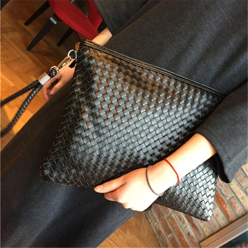 

2018 Knitting Envelope Handbags Crossbody PU Leather Messenger Shoulder Bags Women Lady Elegant Fashion Casual Envelope Bag