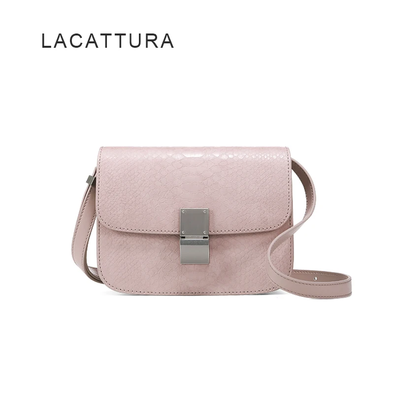 

LACATTURA 2019 New Luxury Bag Fashional Women Bags Vintage Silver Lock Lady Handbag Trendy Belt Bag For Girl Original Brand Box