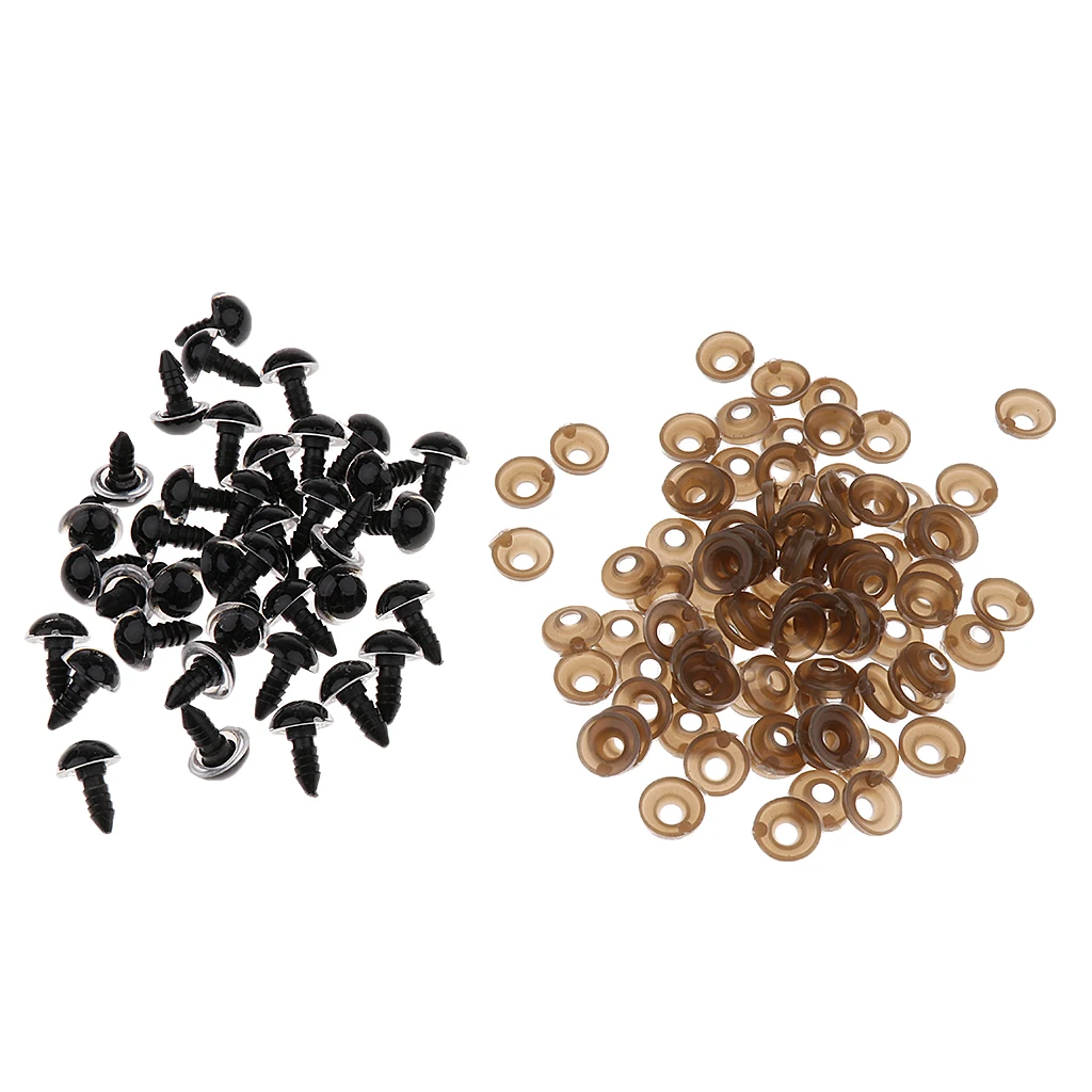 200pcs Clear Plastic Safety Eyes for Teddy Bear Doll Puppet DIY Making Craft - 10mm 12mm