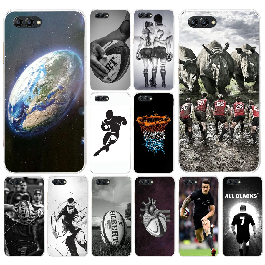 

163FG Rugby Ball Sport Soft Silicone Tpu Cover Case for Honor 9 10 huawei p10 lite y6 prime 2018 mate 10 lite play p smart