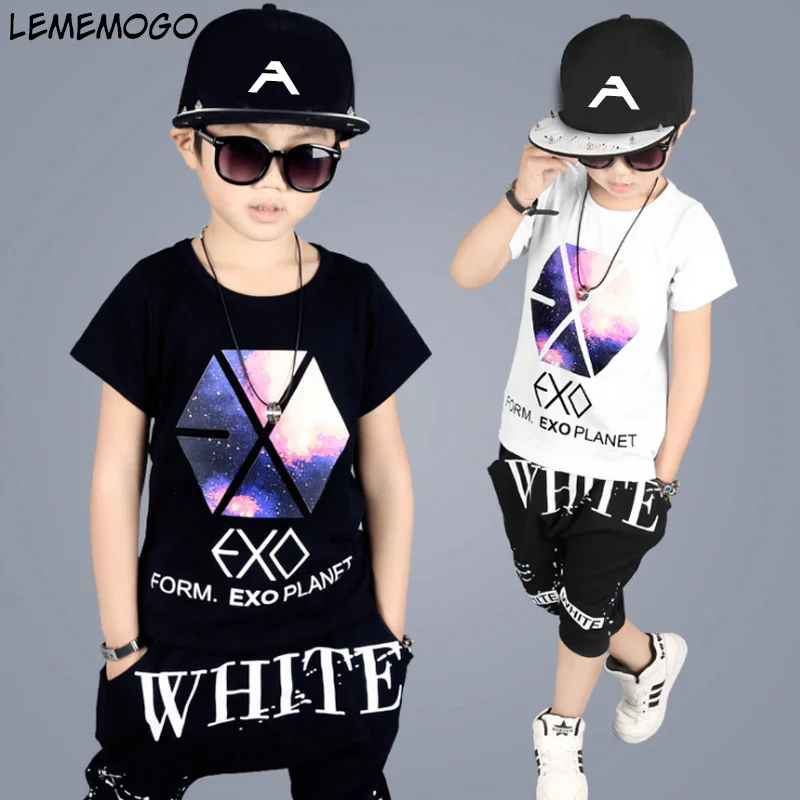 

Lememogo High Quality Boys Clothes Sets Summer Fashion Print Kids Clothes Tshirt + Harem pants 2Pcs Suits Baby Boy Clothing 2-8Y