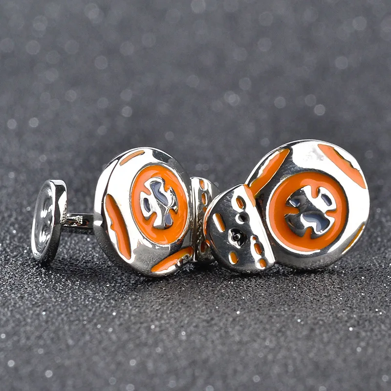 24 пар/лот фигурку 2 см bb 8 Brinquedos Sphero BB-8 Juguetes дроид из сериала «Звёздные войны» bb8 запонки в виде робота ювелирные изделия оптом
