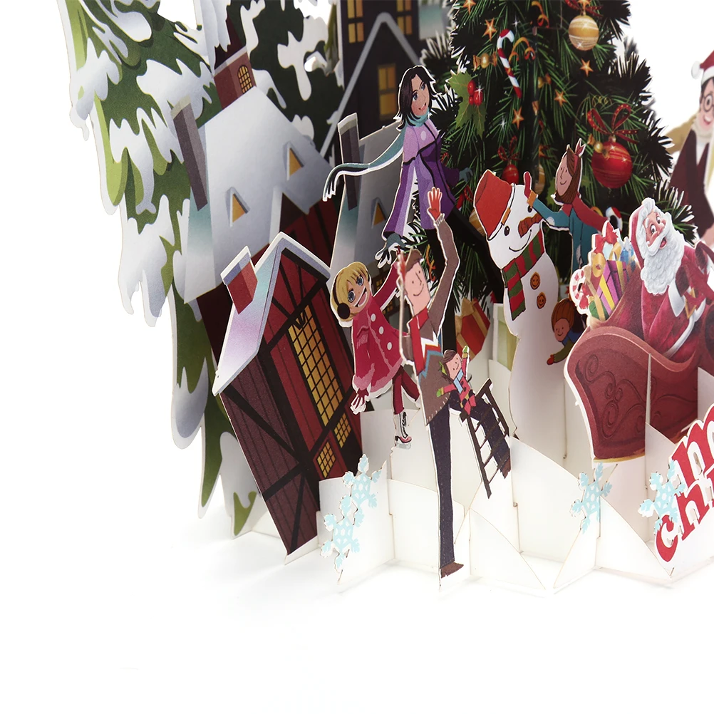 Merry Christmas3D всплывающие открытки бумага Оригами лазерная резка открытки подарок открытки ручной работы пустые красочные Рождественская елка
