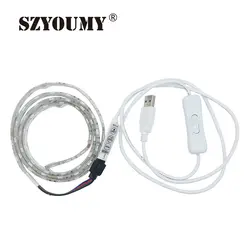 SZYOUMY USB 5 В Светодиодная лента 5050 фоновый свет телевизора 60 Светодиодный s/m теплый белый/белый USB кабель с переключателем полосы 5 шт. ePacket