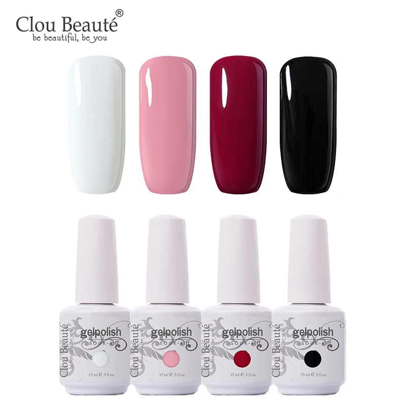 Clou Beaute 4 шт. УФ гель для ногтей Lak Vernis Полупостоянный лак удаляемый замачиванием